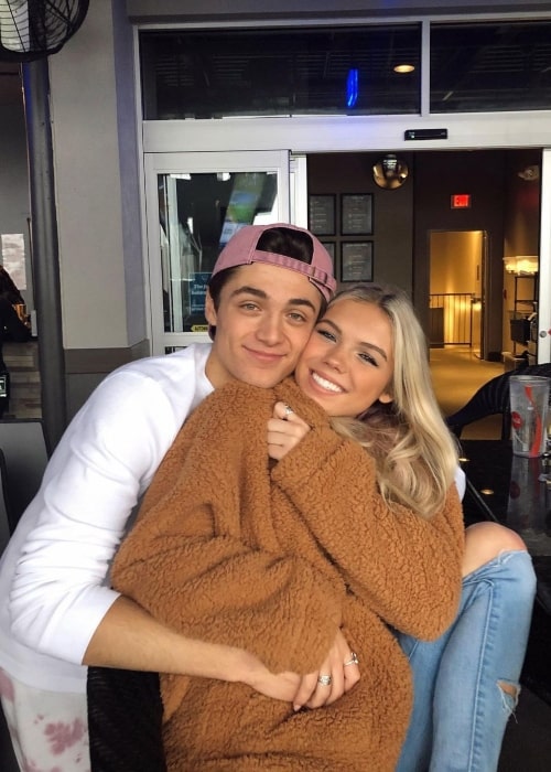 Caroline Gregory and her boyfriend actor Asher Angel in a picture that was taken in January 2021