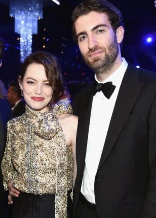 Dave McCary and Emma Stone, as seen in April 2019