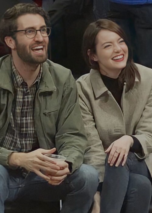 Dave McCary and Emma Stone, as seen in January 2019