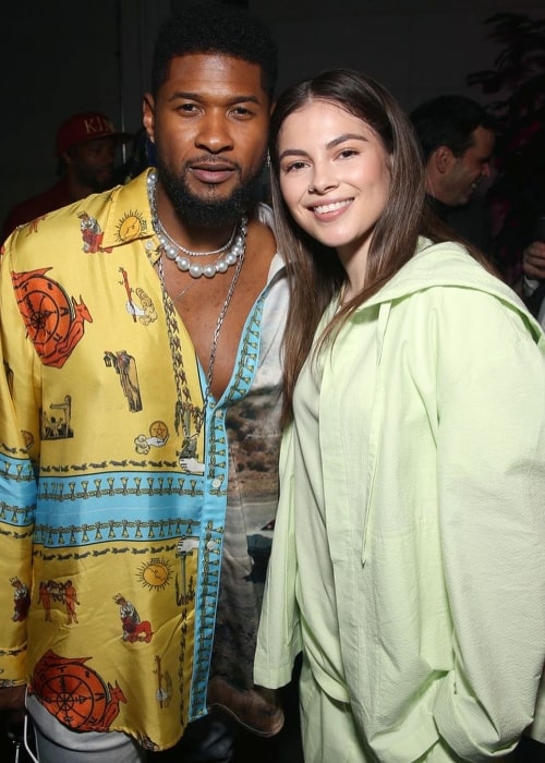 Destiny Rogers and Usher at an event in January 2020