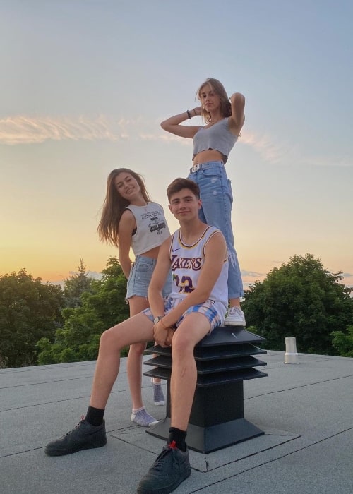 Eva Cudmore as seen in a picture that was taken in July 2020, with Ava Rose and Evan