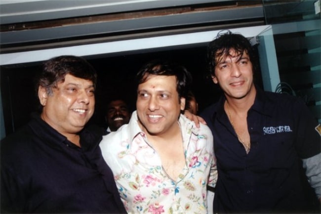 From Left to Right - David Dhawan, Govinda, and Chunky Pandey at Bobby Deol's birthday bash