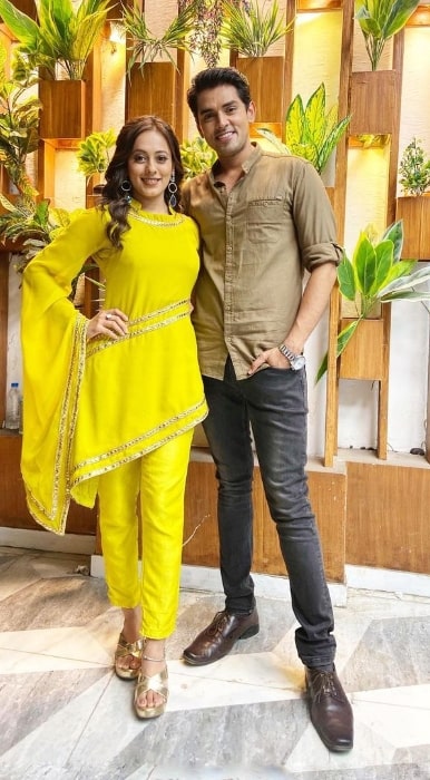 Harsh Nagar and Krutika Desai in an Instagram post in December 2020