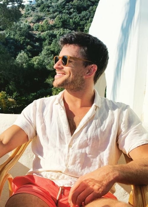 Jonathan Bailey in a great mood in April 2019