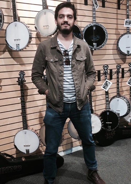Juan Pablo Villamil as seen in a picture that was taken at a Deering® Banjo Company in October 2018