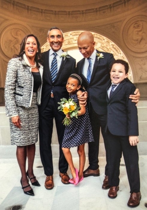 Kabir McNeely with Vice President Kamala Harris and his family in June 2020