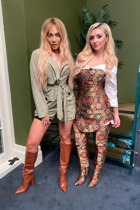 Kimberly Hart-Simpson (Right) posing for a picture along with Chloe Ferry in December 2020