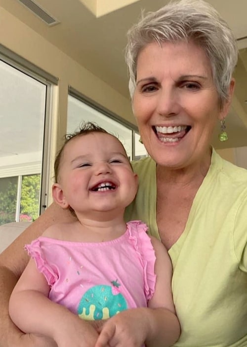 Lucie Arnaz as seen in a selfie that was taken with her granddaughter Miss Eliza Grace Luckinbill in October 2020