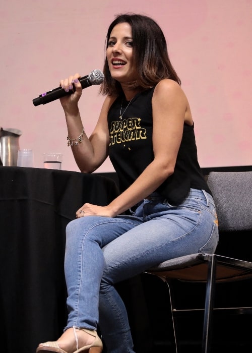 Lucie Pohl pictured while speaking with attendees at the 2019 Phoenix Fan Fusion at the Phoenix Convention Center in Phoenix, Arizona