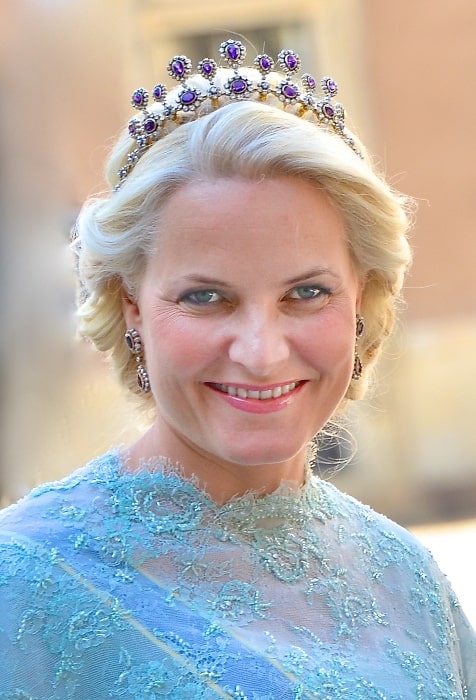 Mette-Marit, Crown Princess of Norway on the way to the castle church at the Royal Palace in Stockholm before the wedding between Princess Madeleine and Christopher O'Neill on June 8, 2013