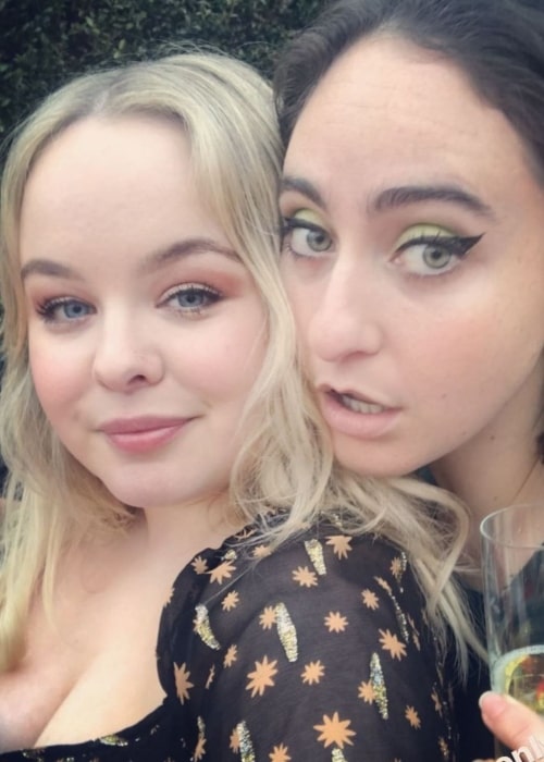 Nicola Coughlan as seen in a selfie that was taken with actress and comedian Catherine Cohen Elton John Oscar's Party in October 2020