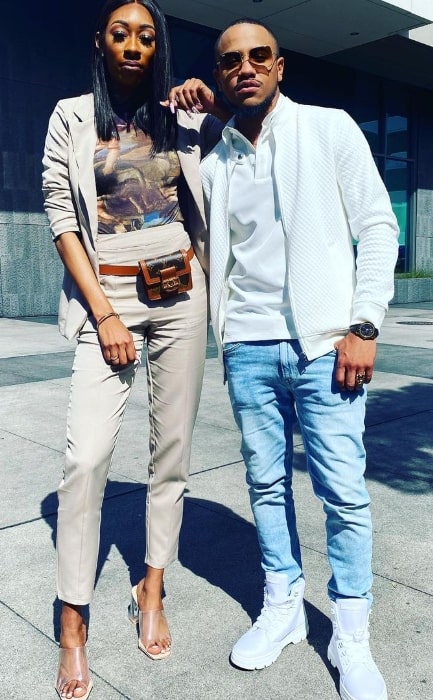 Tequan Richmond posing for a picture alongside Lala Milan in March 2020