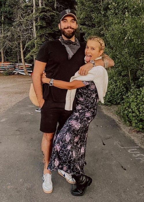 Tyler Rich with his wife in July 2020 enjoying a road trip together