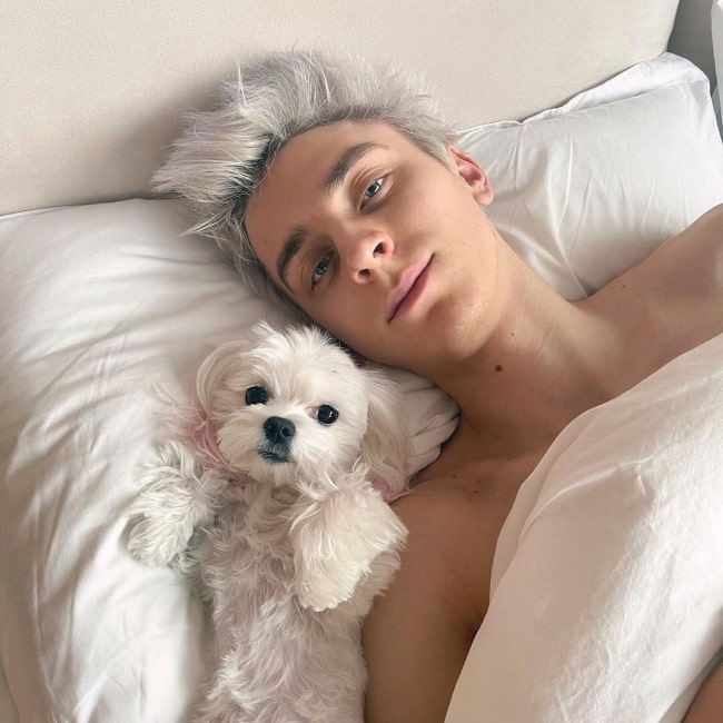 Vlad Bumaga as seen in a picture with his dog that was taken in December 2020