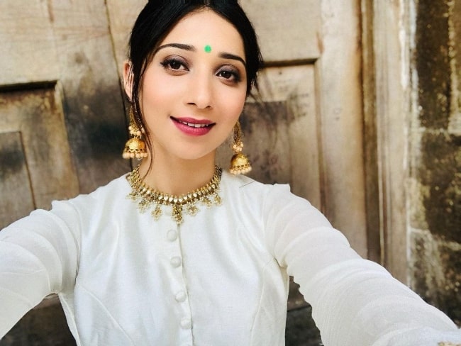 Vrushika Mehta as seen while taking a selfie in June 2020