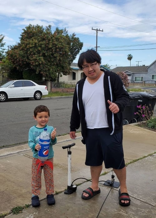 Asian Andy as seen in a picture that was taken with his nephew in April 2020