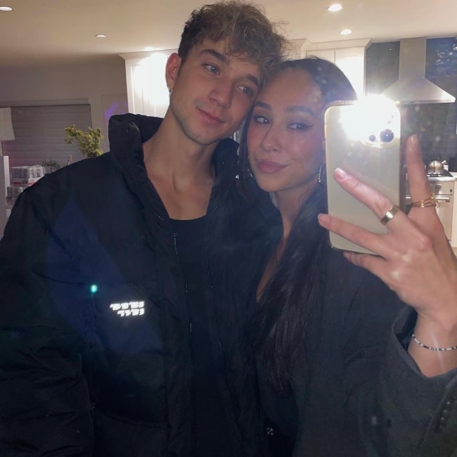 Franny Arrieta as seen in a selfie that was taken with musical artist Daniel Seavey in February 2021 in Los Angeles, California