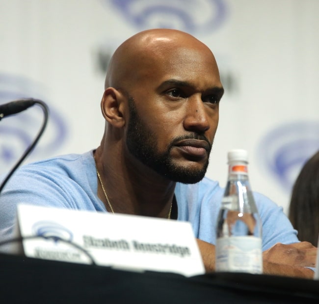 Henry Simmons as seen while speaking at the 2018 WonderCon, for 'Agents of S.H.I.E.L.D.', at the Anaheim Convention Center in Anaheim, California