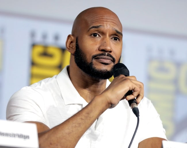 Henry Simmons speaking at the 2019 San Diego Comic Con International, for Marvel's 'Agents of S.H.I.E.L.D.', at the San Diego Convention Center in San Diego, California