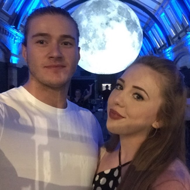 Isla Dawn as seen in a selfie that was taken with wrestler Lewis Howley in August 2019, at the Natural History Museum, London