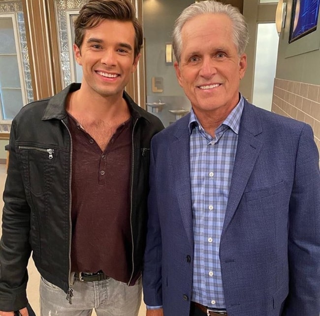 Josh Swickard (Left) in a picture with Gregory Harrison in October 2020