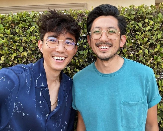 Justin H. Min (Left) as seen while taking a selfie along with Jason Min in September 2020