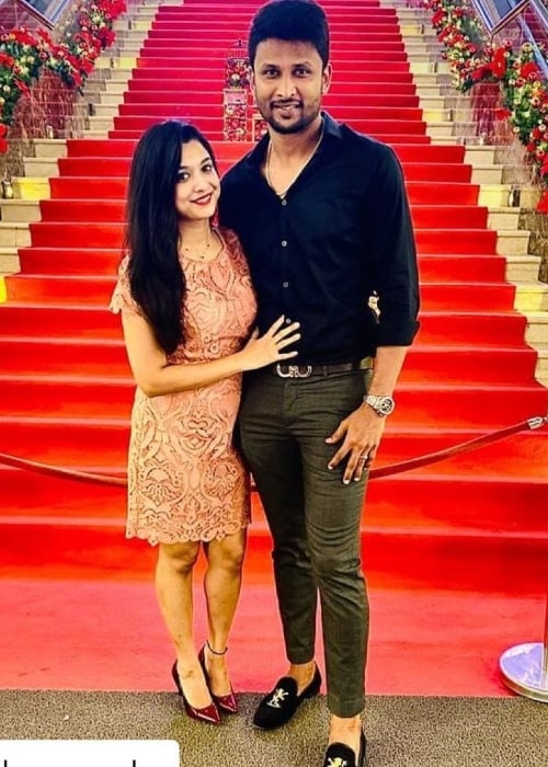 Krishnappa Gowtham as seen in a picture with his beau Archana Ssundar in December 2020