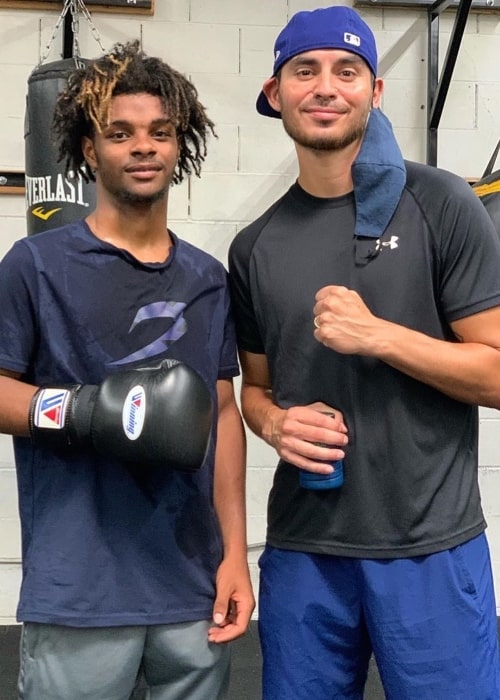 Manny Montana (Right) as seen while posing for a picture alongside Ashton M. Sylve in August 2020