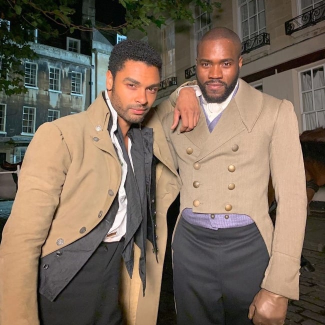 Martins Imhangbe (Right) and Regé-Jean Page as seen in an Instagram post in January 2021