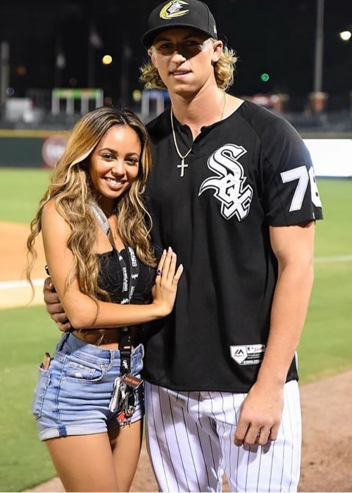 Michael Kopech and Vanessa Morgan, as seen in August 2018