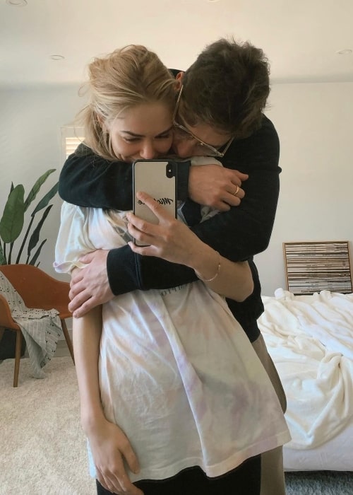 Michelle Randolph as seen while taking a mirror selfie with Gregg Sulkin in January 2021