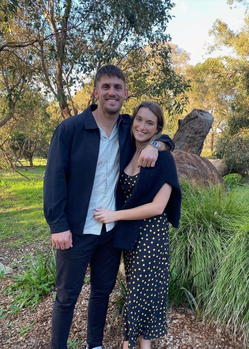 Mitchell Marsh and Greta Mack, as seen in July 2020