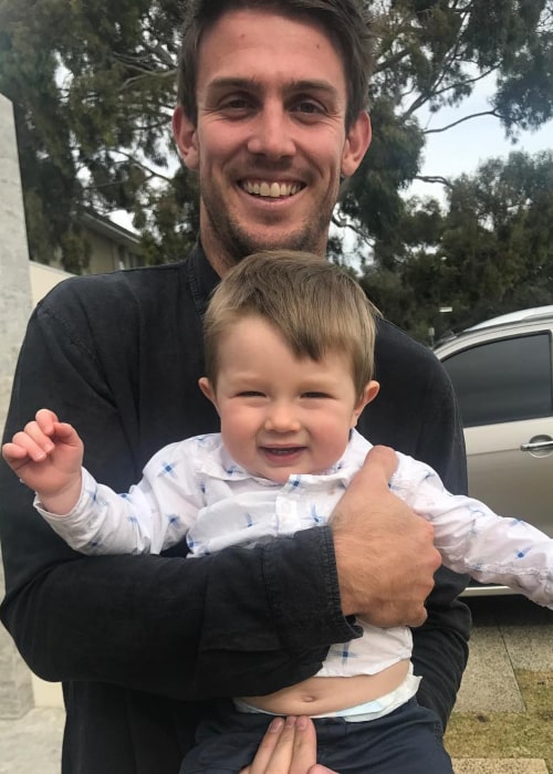 Mitchell Marsh with his nephew Austin, as seen in June 2017