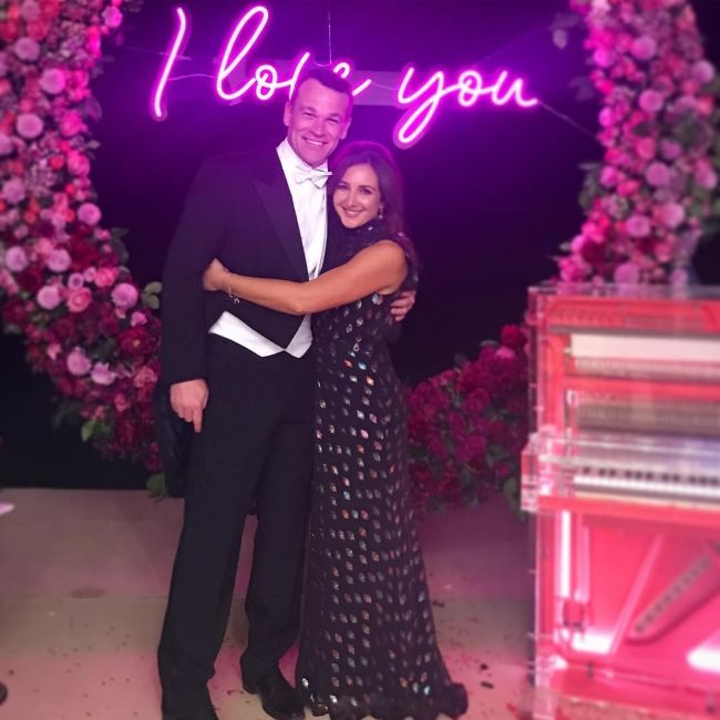 Natasha and her husband Simon Bateman as seen posing together in 2019