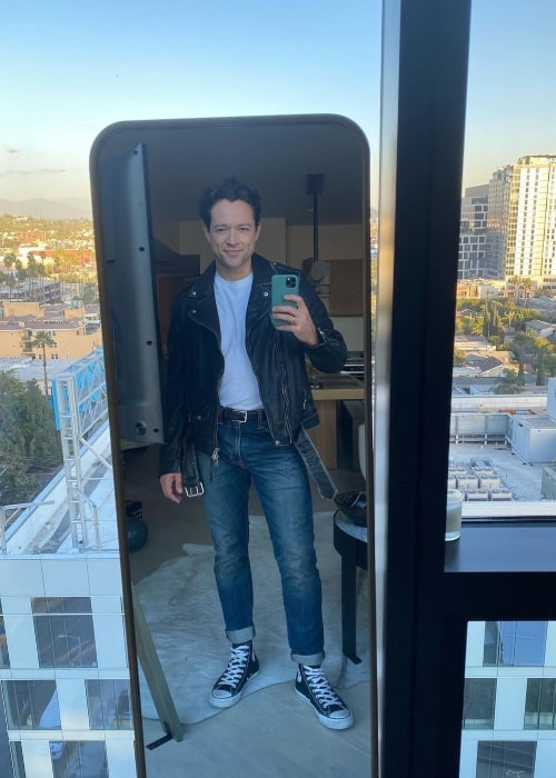 Pasha Pashkov as seen in a selfie that was taken at the CBS studios of Dancing with the Stars in November 2020