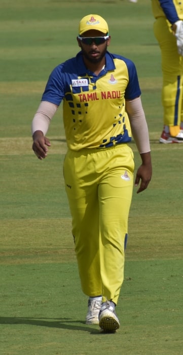 Shahrukh Khan as seen during the 2019-20 Vijay Hazare Trophy in Alur, Bangalore, India