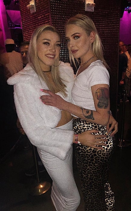Sofia Kappel (Right) posing for a picture with Anny Aurora in February 2019