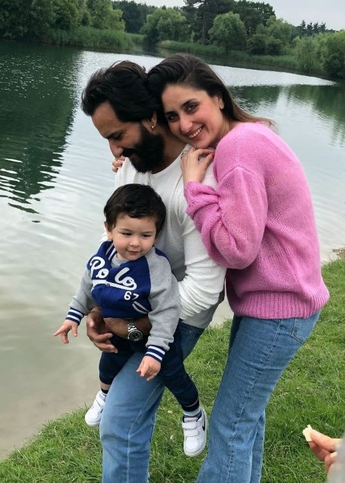 Taimur Ali Khan Pataudi as seen with his parents in 2020