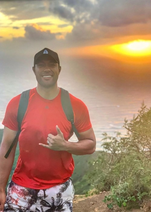 Uli Latukefu as seen while posing for the camera while enjoying the sunrise at Koko Head Summit in November 2019