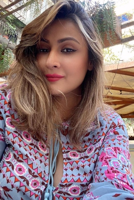 Urvashi Dholakia as seen while taking a selfie in February 2021