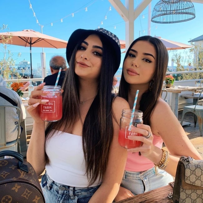 Amanda Díaz as seen in a picture with fellow YouTuber Nicolette Gray in Malibu, California in April 2020