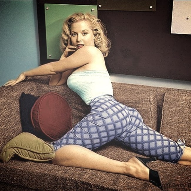 Betty Brosmer as seen in a picture that was taken in the past