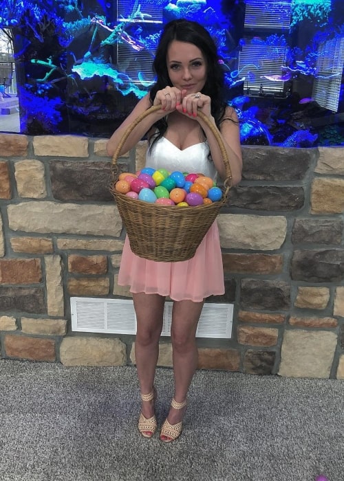 Brittney Smith in a picture that was taken while holding a basket of Easter eggs in April 2019