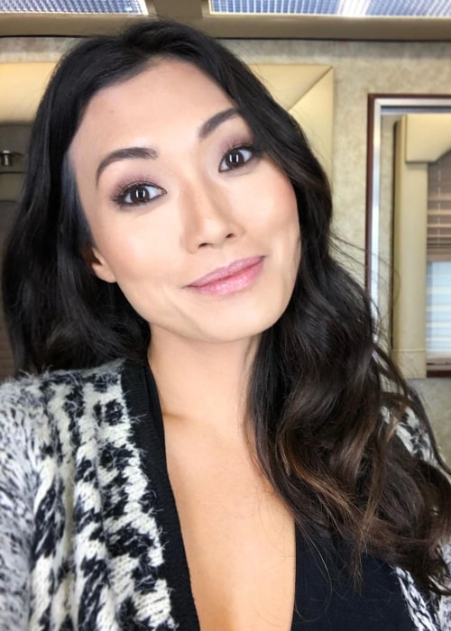 Catherine Haena Kim as seen while smiling for a selfie at Paramount Studios in May 2020