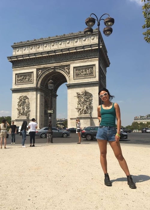 Chelsea Clark posing for a picture at Arc de Triomphe in Paris, France in July 2018