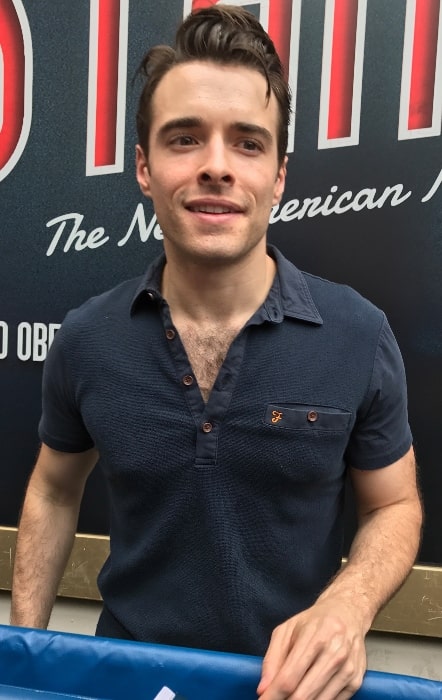 Corey Cott at the Bernard B. Jacobs stage door for Bandstand in 2017