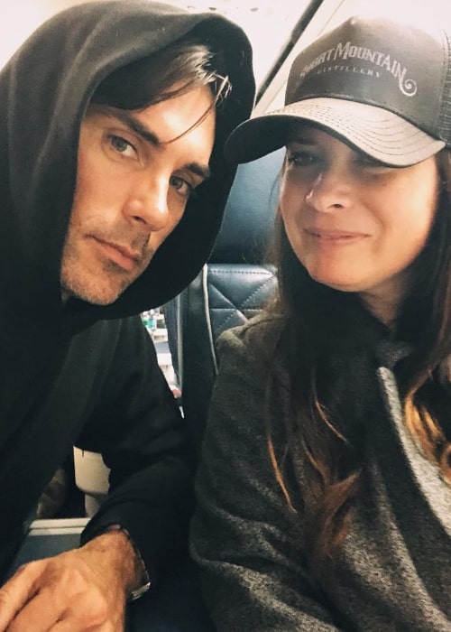 Drew Fuller as seen while taking a selfie with Holly Combs Ryan in December 2018