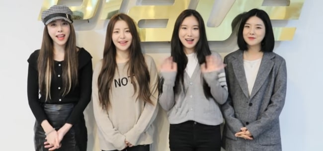 From Left to Right - Brave Girls members Eunji, Yujeong, Minyoung, and Yuna in 2018