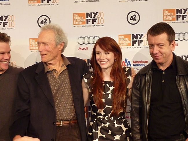 (From left to right) Matt Damon, Clint Eastwood, Bryce Dallas Howard, and Peter Morgan as seen together in 2010