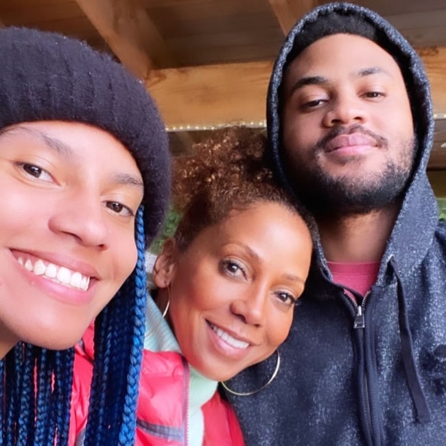 Holly Robinson Peete as seen in a selfie that was taken with her daughter Ryan Peete and son Rodney Jackson in February 2021